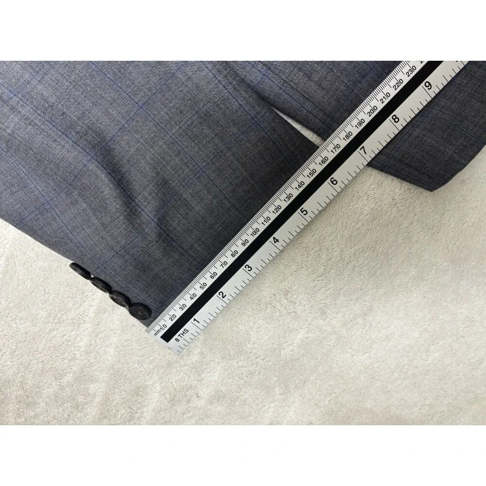 Lauren Ralph Lauren Men’s Blazer 46R Gray Wool Blend Window Pane 2 Button